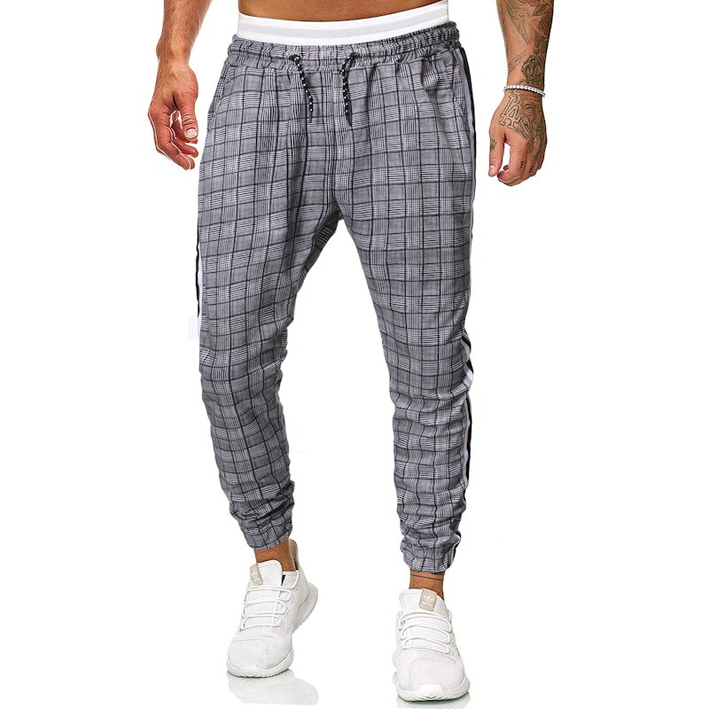 Plaid Broek Mannen Mode Hip Hop Joggers Streetwear Joggingbroek Voor Mannen Harembroek Mannen Casual Broek Mannen Gecontroleerd Broek: S50-60kg / K20