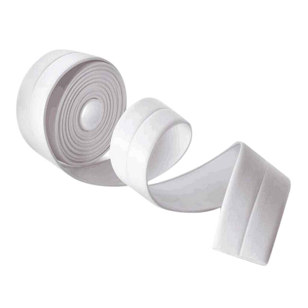 1 Roll Practical Pvc Kitchen Bathroom Wall Sealing Tape Waterproof Mold Proof Adhesive Tape Crack Repair Tape 3.2mx2.2cm #lr1
