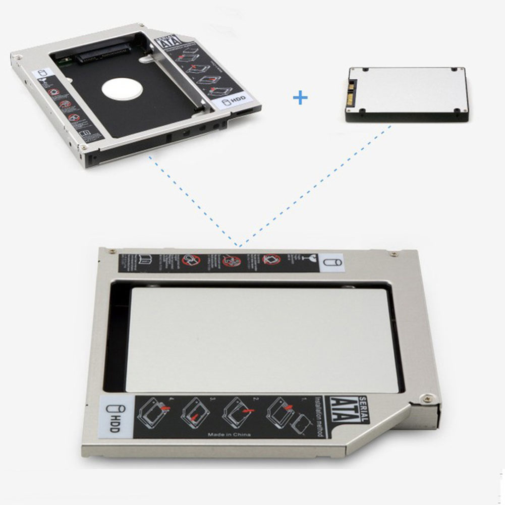 9.5mm Aluminum Alloy SATA3 Laptop CD-ROM Drive Hard Disk Bracket SSD Caddy Tray