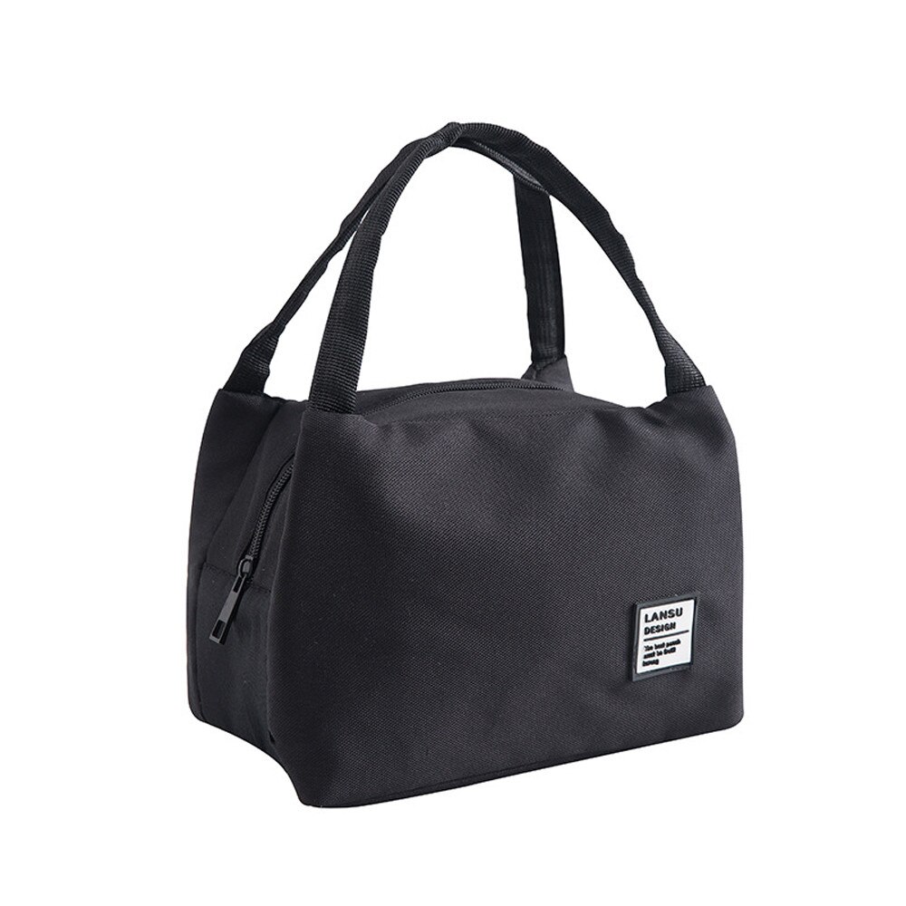 Canvas Doos Draagtas Grote Lunch Tas Voor Draagbare Geïsoleerde Vrouwen Kids Mannen Lunch Zakken Geïsoleerde Thermische Koeler Voedsel Lunch tassen 25 #: Black 