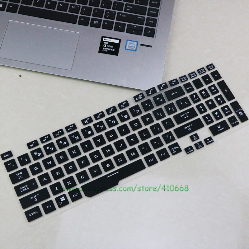 For ASUS TUF Gaming A15 FA506 FA506iu FA506iv Fa506ii / Asus TUF A17 FA706 Fa706ii FA706iu PLUS Laptop Silicone Keyboard Cover: Black