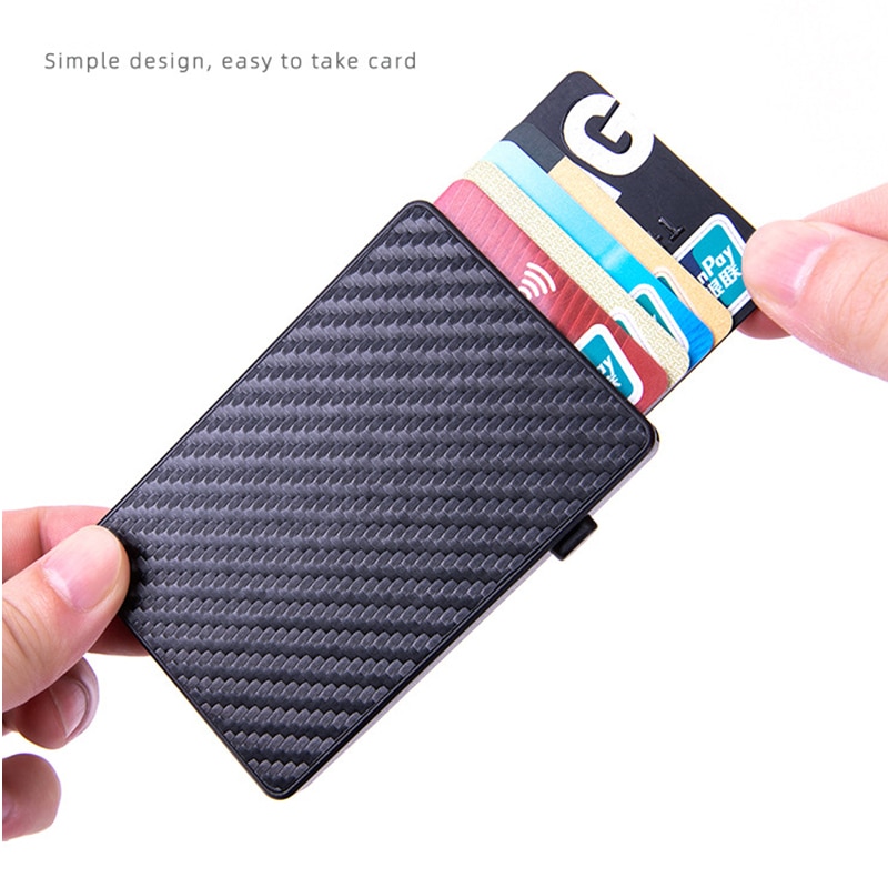 BISI GORO Touch Carbon Slim Wallet Business Card Holder Card Holder RFID Protector de tarjeta de cr dito Card Case Male