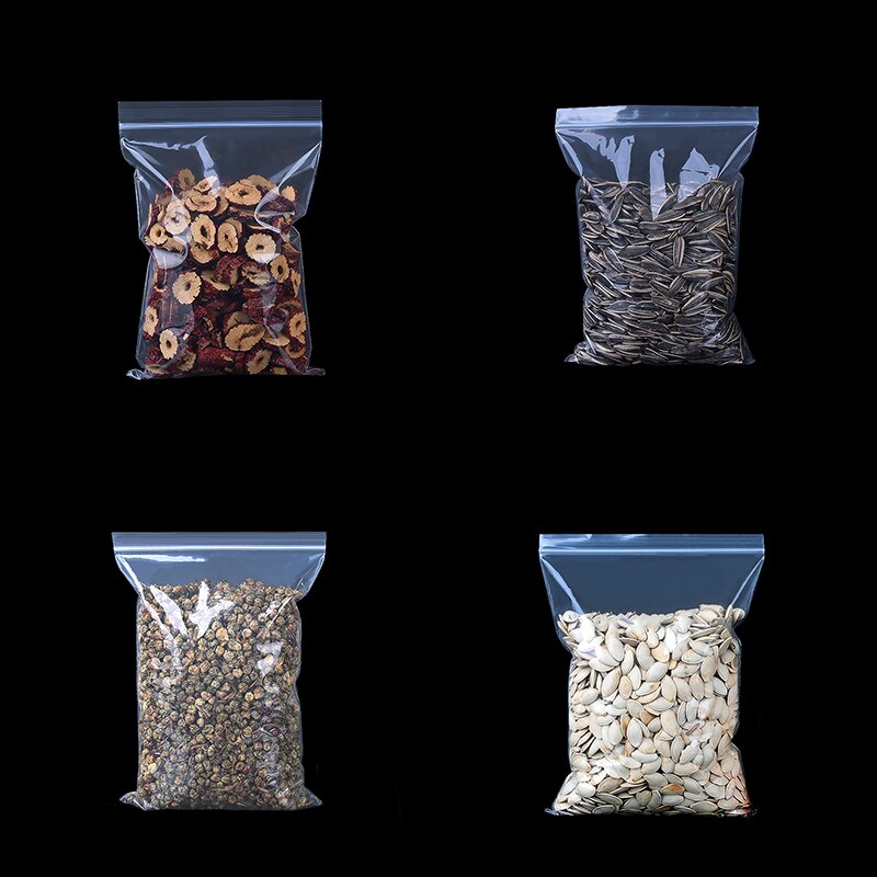 Tyk gennemsigtig lynlås ziplock poser madpakke opbevaringstaske lynlås plast små smykker genlukkelige lynlås poser tykkelse 0.12mm