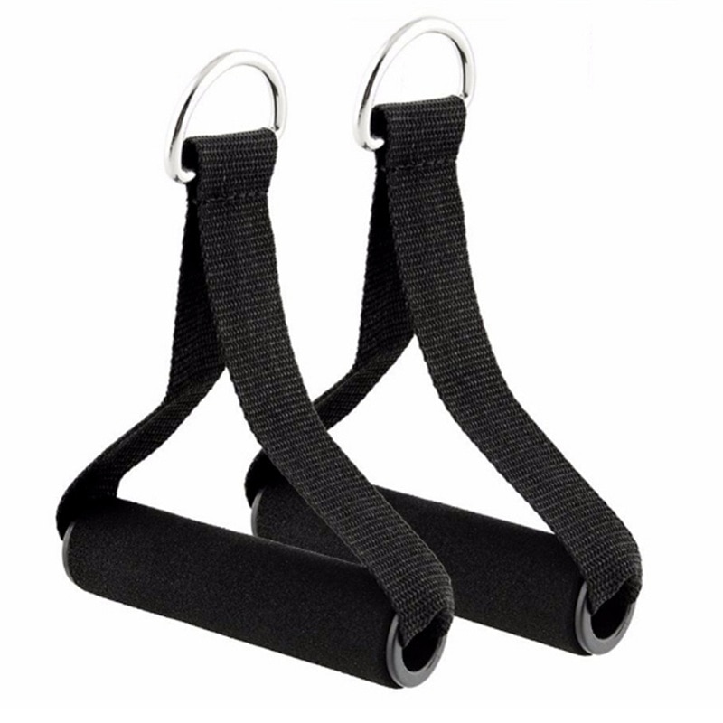 1 Paar Gym Handvat Extra Brede Foam Grips Voor Yoga Fitness Crossfit Lifting Trekken Workout Heavy Duty D-Ring pull Touw Accessoires