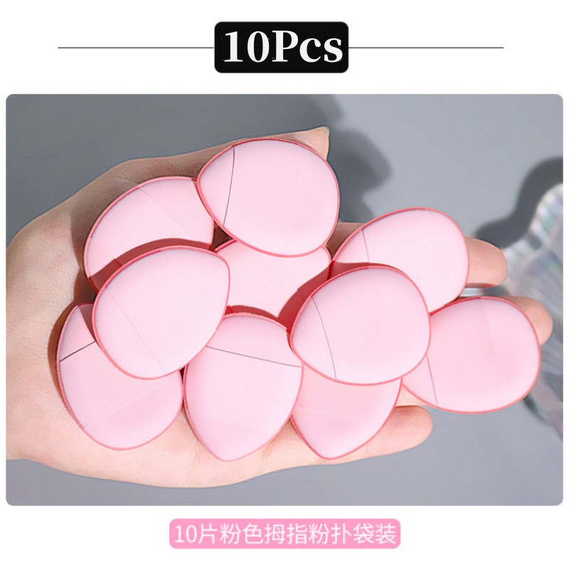 3 stks Mini Size Vinger Bladerdeeg Set Professionele Cosmetische Kussen Bladerdeeg Concealer Foundation Detail Bladerdeeg Make-up Spons Beauty Tool: Oranje