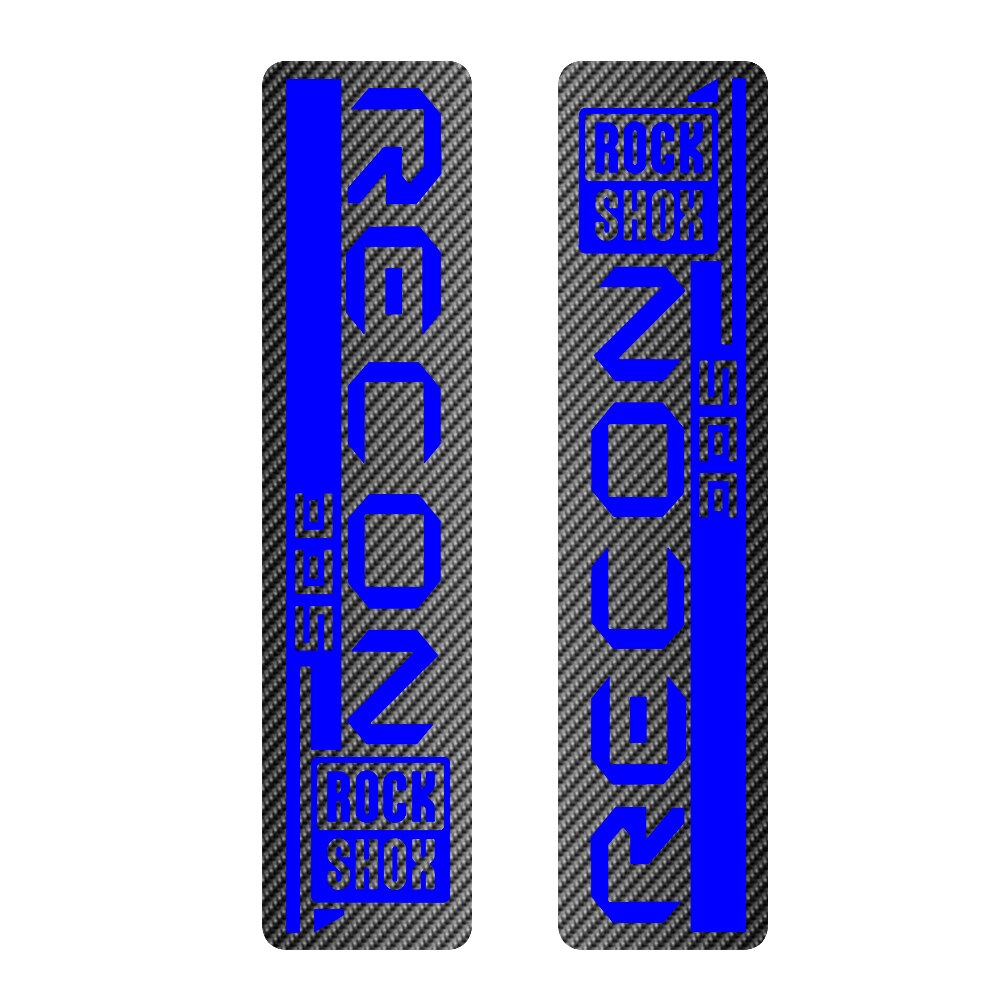 For Rock Shox Recon 335 Carbon Fibre Protective Bike Fork Sticker Decals Mountain Bike Cycling Adhesive Decorative Sticker: Blue