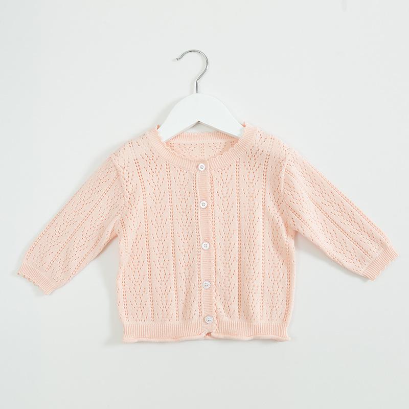 Zoete Ademend Katoen Zachte Pure Kleur Vest Jas Voor Uitloper Vest Voor Meisjes Lente Kinderen Truien Meisjes: Roze / 3T