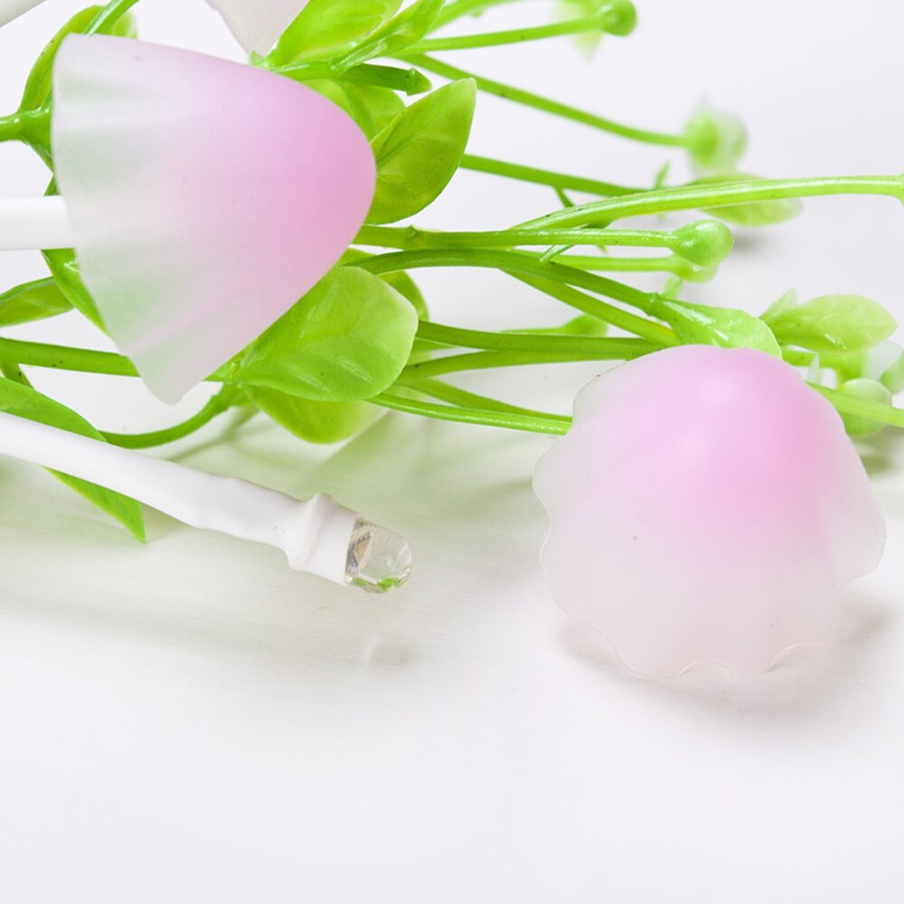 Lyssensor champignon kanin led nat lys rgb sød svamp børn baby soveværelse dedside stik væglampe drømme nat lys