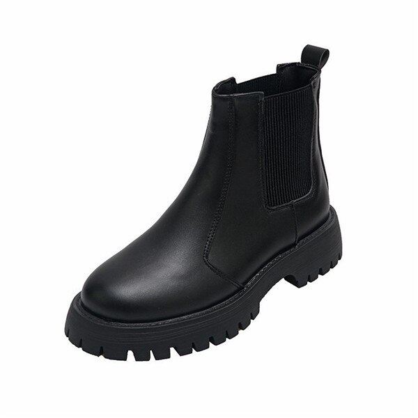 COOTELILI Botas de de mujeres invierno Botas de 4cm de tacón Botas de plataforma de mujer negro sencillo básico en zapatos de mujer Botas 35-39: 6
