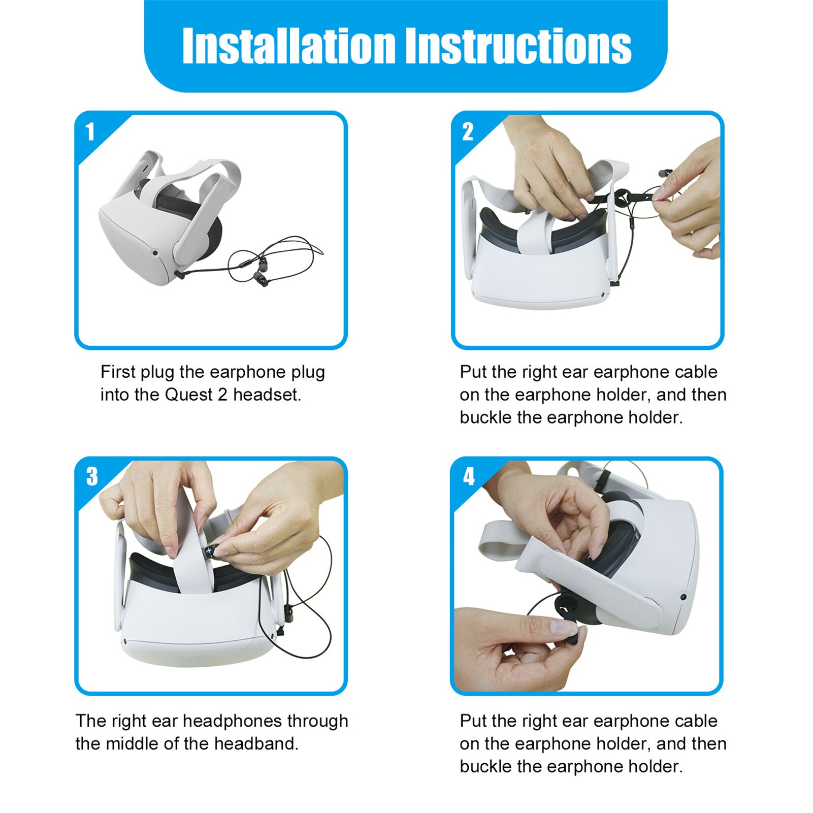 VR Accessories Gaming Headsets For Oculus Quest 2 VR Headset Deep Bass Wire Earphone Headphone In-ear Earbuds For Oculus Quest 2