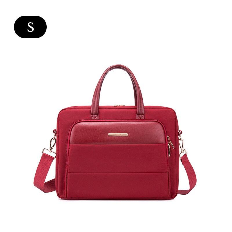 Capacity Briefcase Travel 13 14 15.6in Laptop Document Organizer Shoulder Bag Business Ipad Phone Notebook Storage Handbag X133C: Wine red S