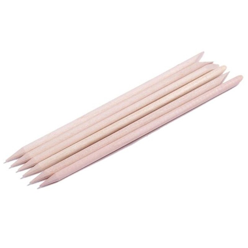 100 stuks houten nagelriemverwijderaar, oranje houten stokjes, strass steentjes, stippenverwijderaar, manicure, pedicure, verzorgingstools