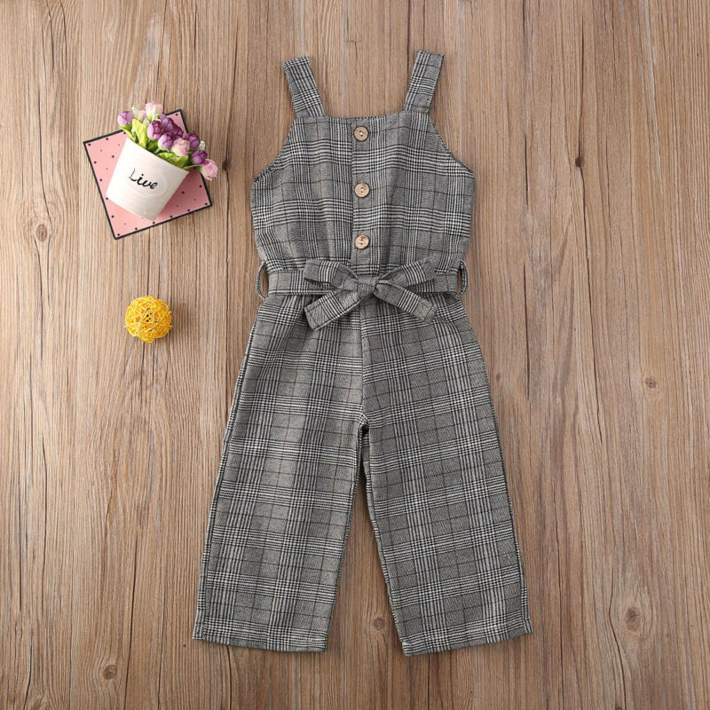Summer Toddler Kids Baby Girl Stripe Romper Suspender Jumpsuit Pants Casual Playsuit Overalls 1-6Y