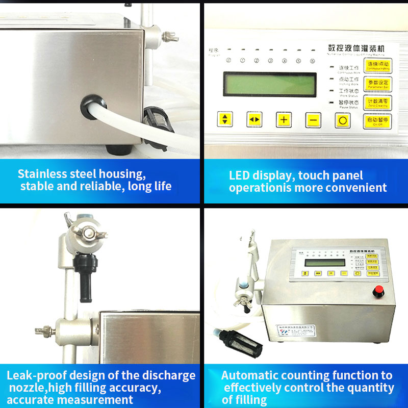 220V Liquid Vulmachine Kleine Automatische Kwantitatieve Numerieke Controle Vloeibare Glas Water Koken Olie Bier Inblikken Machine