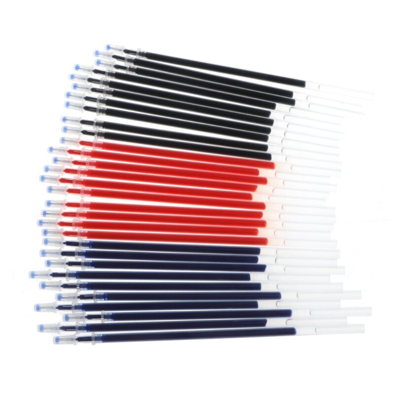AAED 60 stuks zwart, rood, blauw inktpen vullingen (0,7 mm), verwisselbare vullingen, gladde schrijven
