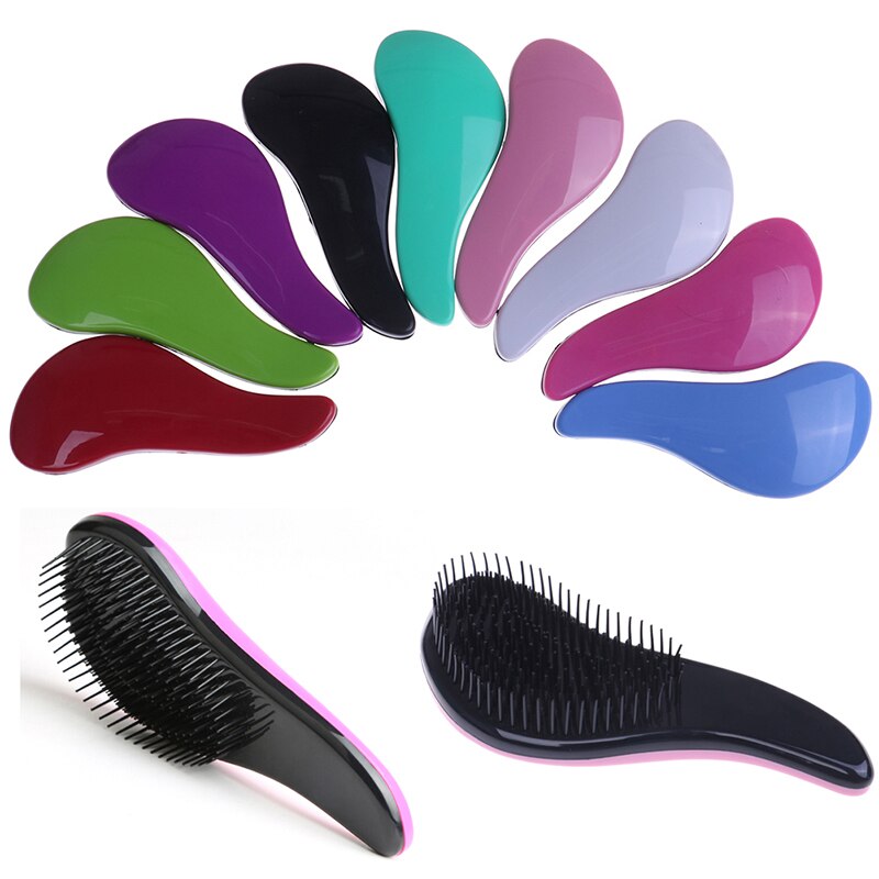 Baby Kinderen en Vrouwen Detangling Hair Brush Anti-statische Borstel Kammen Salon Zachte Wirwar Nat Droog Haren Handvat Tangle krullend