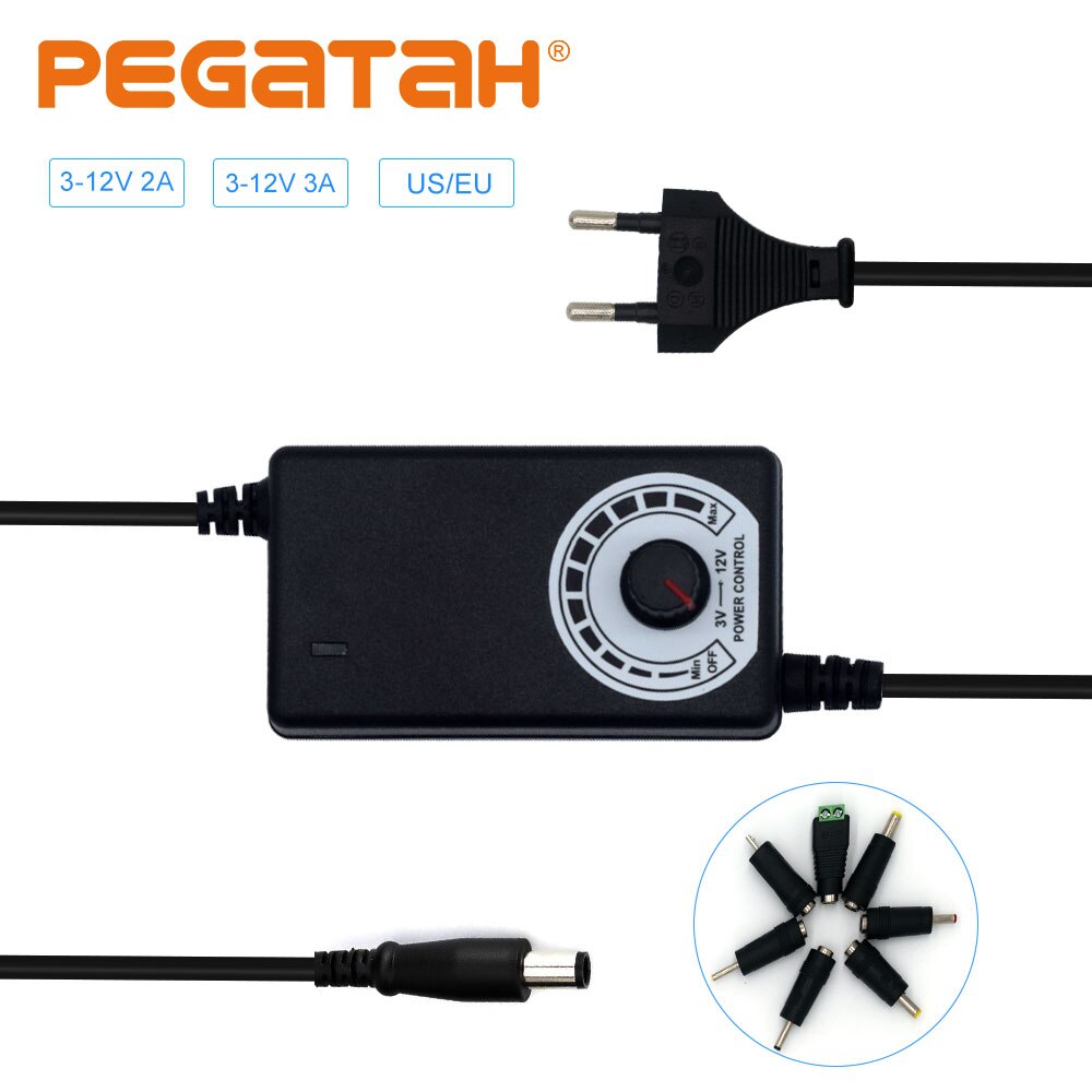 Adjustable power adapter AC to DC 3V-12V 3V-24V 9V-24V Universal display screen voltage Regulated adatpor 24v plug power supply