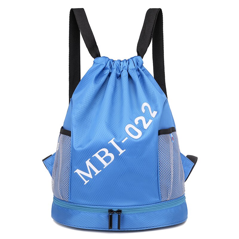 Koord Rugzak Purse Grote Capaciteit Draagbare Schooltas Mode Lichtgewicht Reistas: Light Blue