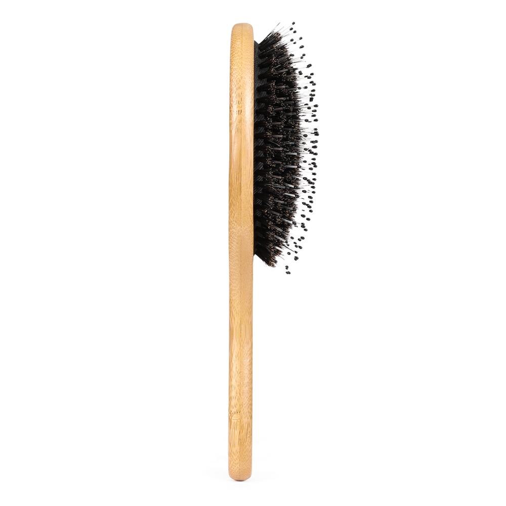 1 Set Varkenshaar Borstel Natuurlijke Anti-Statische Houten Hoofdhuid Borstel Massage Kam Haar Accessoire Voor Styling Rechttrekken