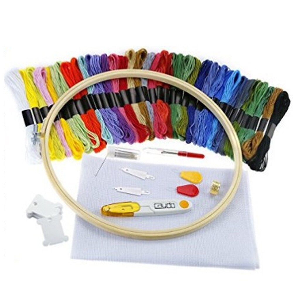 Knitting DIY Sewing Tool Craft Kit Thread Cross Stitch Frame Floss Embroidery: A