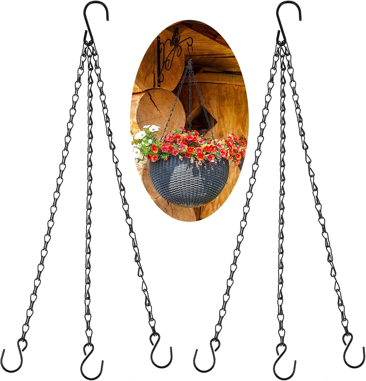 40 Cm Imitatie Rotan Opknoping Mand Bloempot Keten Met 3 Haken Wastafel Hydrocultuur Planten Plant Grow Basin Huis tuin Decor
