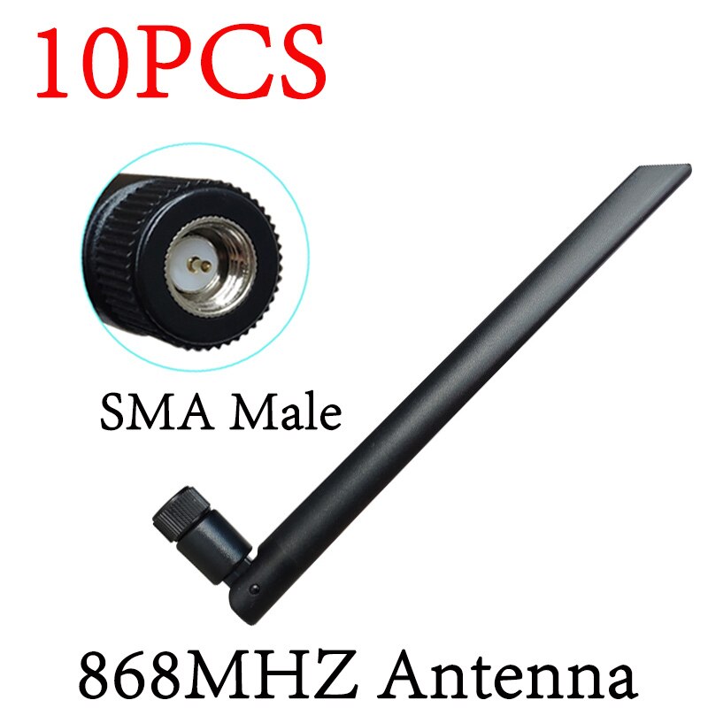GRANDWISDOM 5/10/20pcs 868mhz antenna 5dbi sma male 915mhz lora antene pbx iot module lorawan signal receiver antena: 10pcs  SMA Male