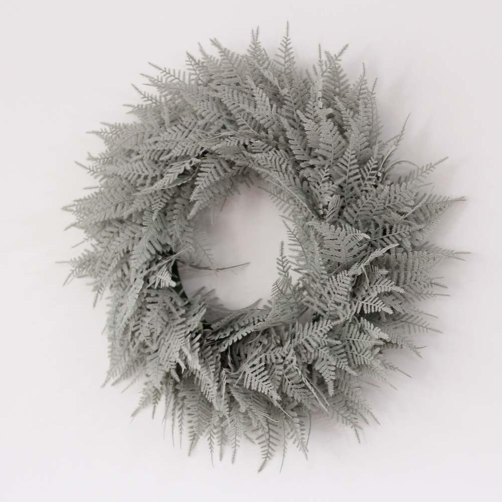 AsyPets imitacja liść paproci wieniec 50CM sztuczne zielone liście girlanda na ślub drzwi impreza dekoracje