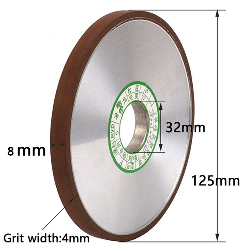 125mm Diamond Grinding Wheel Parallel Grinder Disc For Mill Sharpening Tungsten Steel Carbide Rotary Abrasive Tools 1pc: 125x32x4x8mm / 180