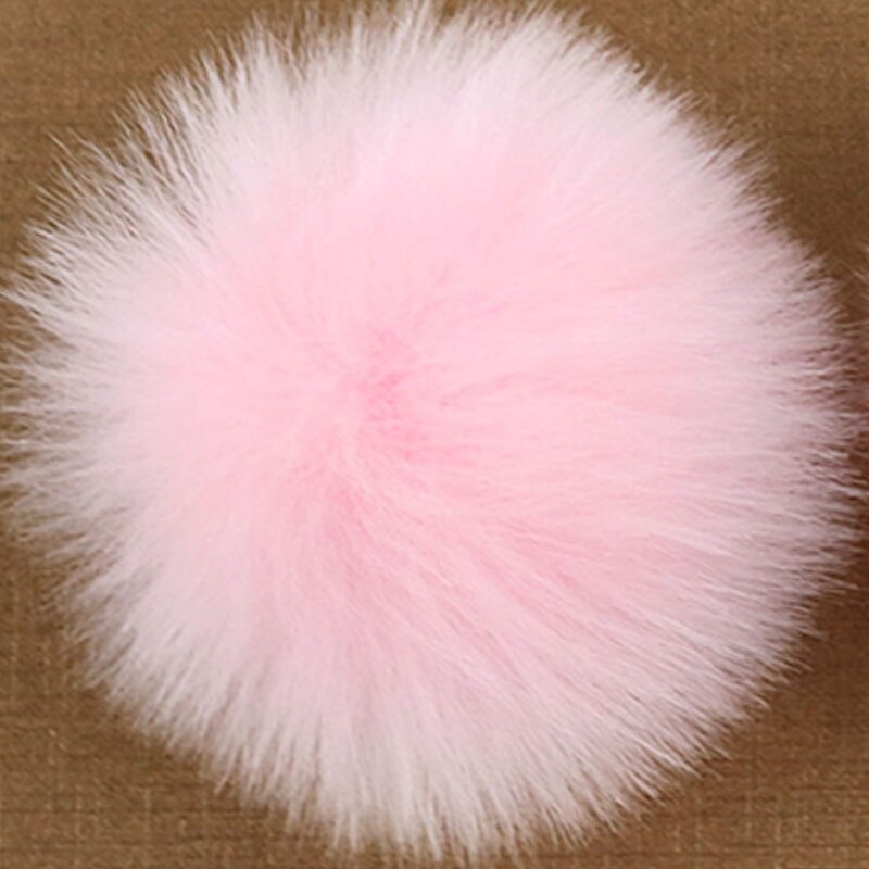 Pompones grandes de piel de zorro Real DIY, 10cm, pompones de piel de mapache, bolas, gorros y Pompón de pelo Natural para bolsos, zapatos, bufandas, accesorios: 6