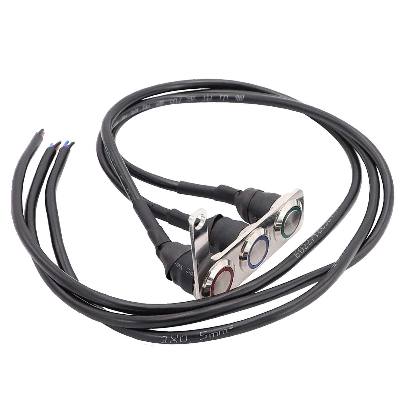 Stainless Steel LED Motorcycle Switch Handlebar Mount Waterproof Switches Button DC 12V Headlight Motorcycle Accessories