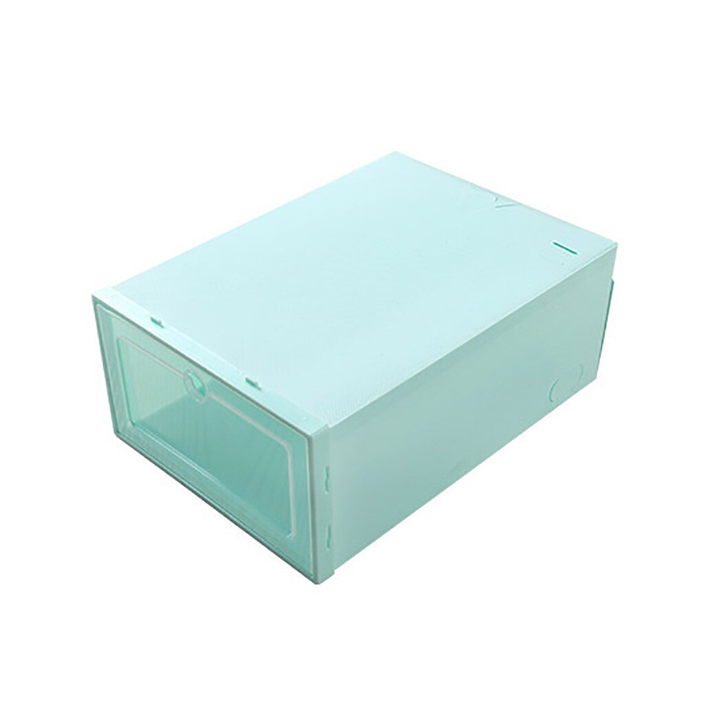 3 stuks plastic schoenendoos stapelbaar opvouwbaar schoenenorganizer lade opbergdoos met openklapbare transparante deur dames heren 33.5 x 23.5 x 13cm: Groene kleur