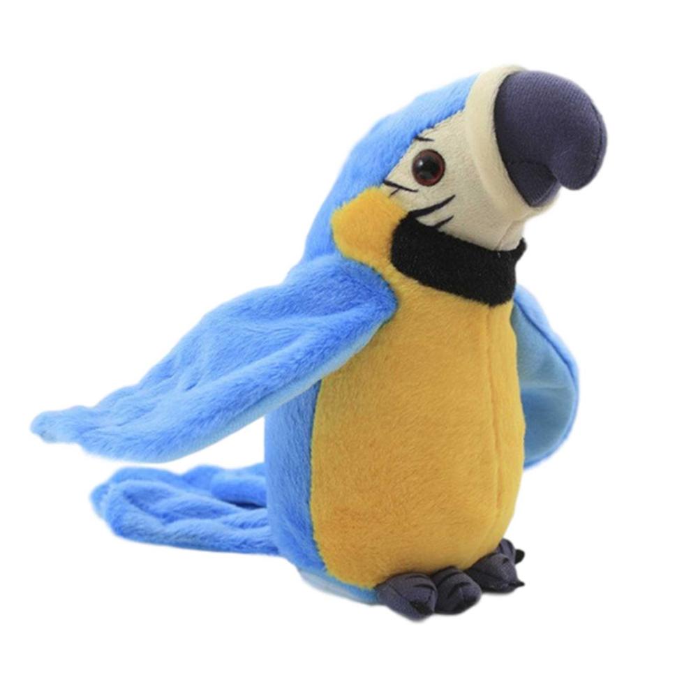 Praten Papegaai Knuffel Herhaalt Wat Je Zeggen Knuffels Leren Tong Papegaai Flap Vleugels Elektrische Pluchen Speelgoed Herhaal Vogel pop: Blue