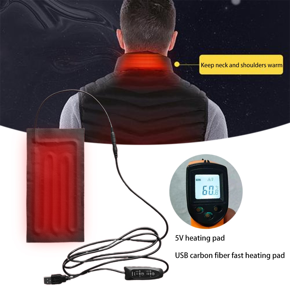 USB Portable Heater 5v Carbon Fiber Heater, Back Shoulders Belly Warmth Fast Heated Pads Body Warm