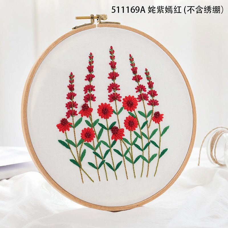 Plant Series DIY Embroidery Material Package 3D Flowers Cross Stitch Kits Embroidery Supplies Hoop bordado Sewing Supplies Decor: 511169A