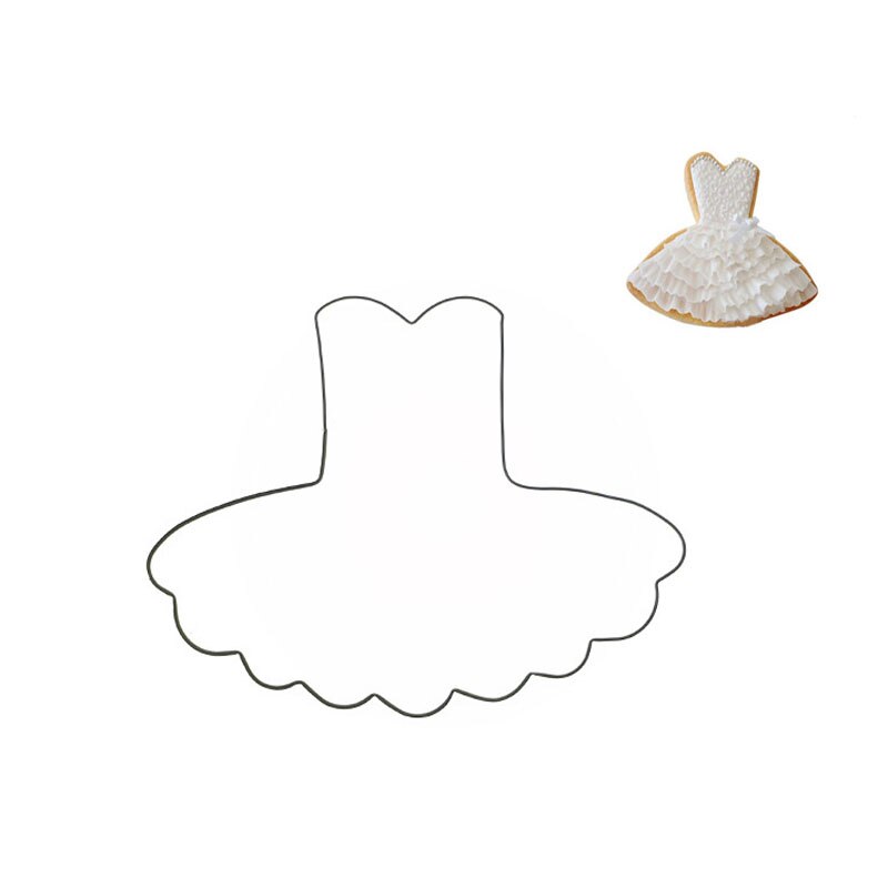 Abrikoos 1 Stuks Ballet Rok Cookie Cutter Mold Rvs Pastry Biscuit Fondant Taart Bakvorm Taart Decoreren Gereedschappen