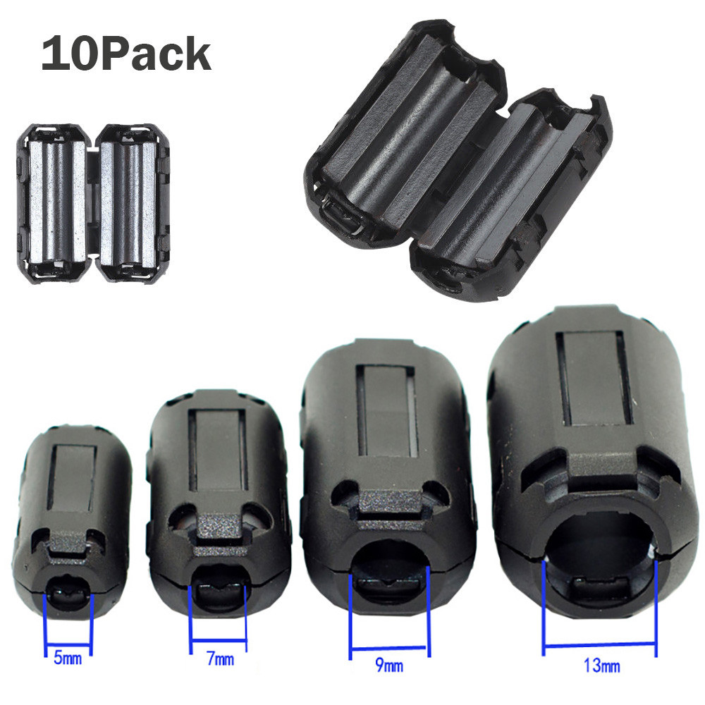 7/9/13mm Schwarz Clip-Auf Ferrit Ader Kabel Filter Nickel-zink Lärm Schalldämpfer für EMI RFI Clip Drossel Ferrit Filter Für Kabel