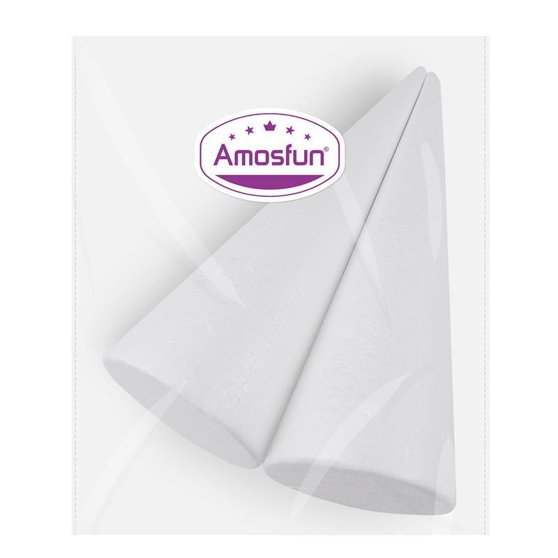 32x12cm 2pcs DIY White Cones Arts and Crafts Cone Shaped Foams Craft Projects Christmas Tree Table Centerpiece Cone