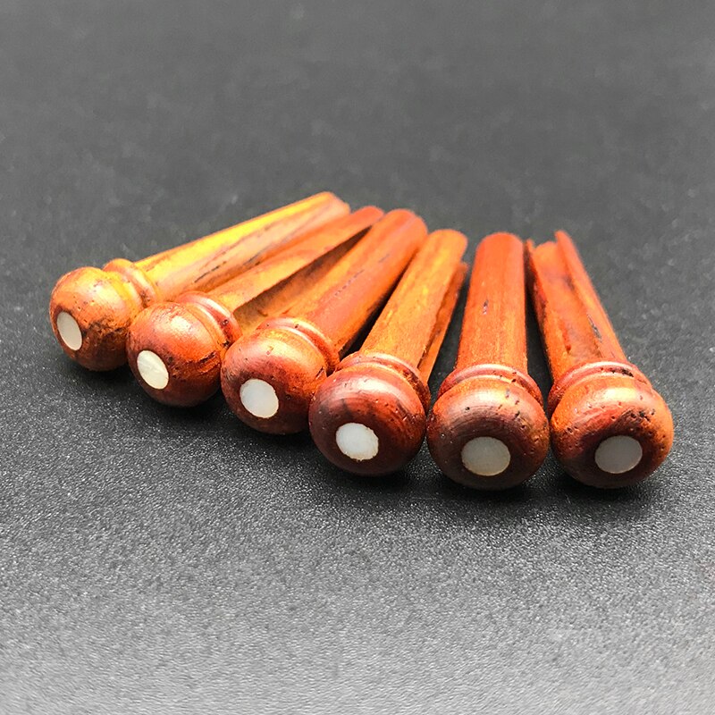 6 sztuk prawdziwe kości kołki do mostków do gitary akustycznej czysta kość heban most Pin z mosiądzu koło dla folkowa gitara akcesoria zamienne: Cocobolo wood 1