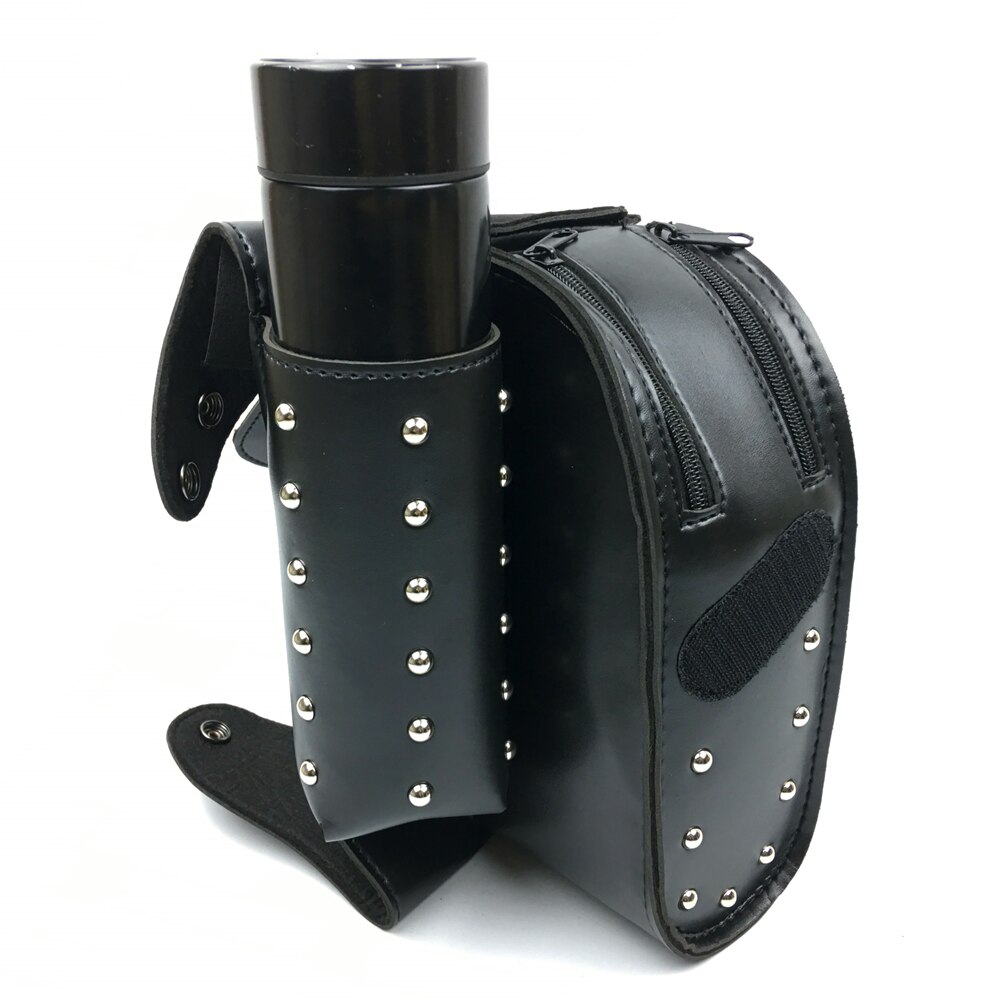 Zwarte crash bar tas + waterfleshouder voor harley touring electra road street glide flh fltr flhr met zadeltasbeschermer