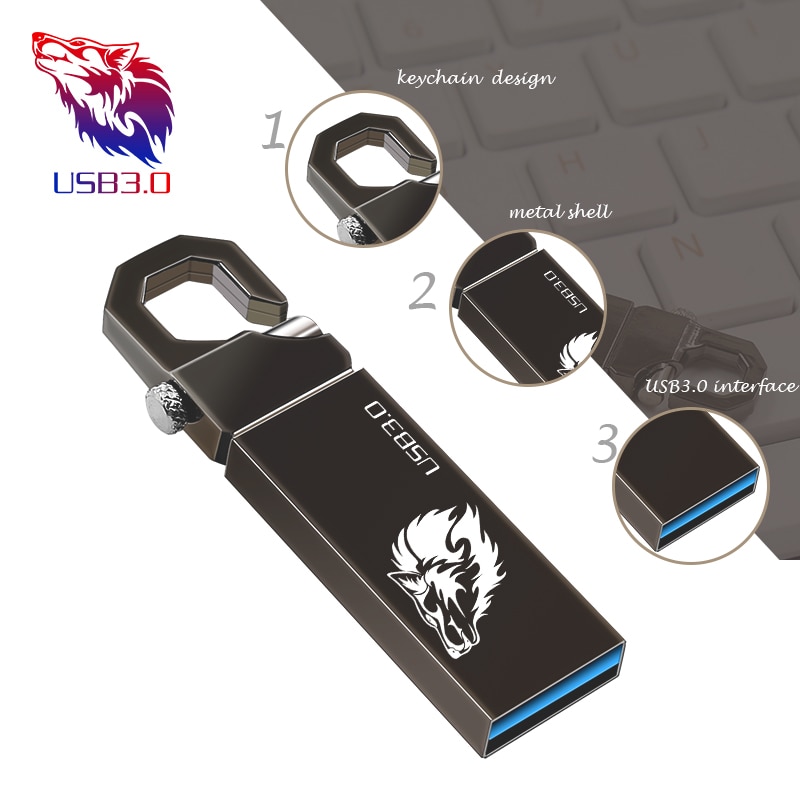 Super rettangolo Deduzione di lupo testa di tigre 64gb usb 3.0 pen drive 16gb di Memoria Flash Stick per microsd carta di tablet con