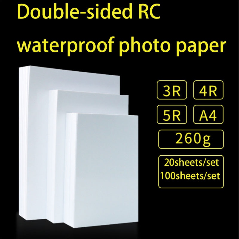 100 sheets of photo paper 260g A4 / 4R waterproof printing office printer photo paper printer picture high-gloss matte