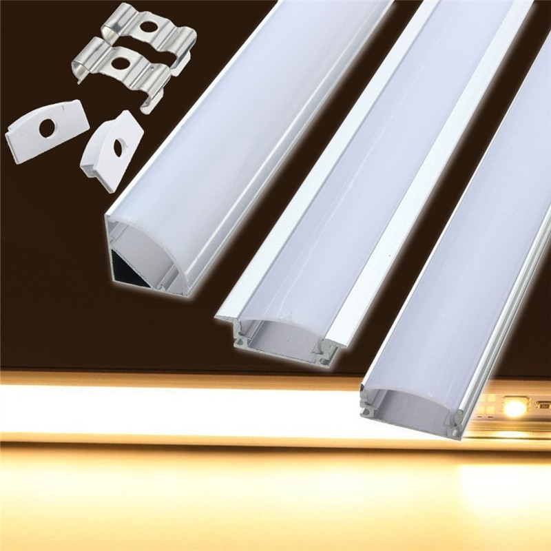50 cm U-Stijl V-Stijl YW-Stijl Aluminium Channel Houder voor LED Strip Licht Bar Onder kast Lamp Keuken 1.8 cm Breed