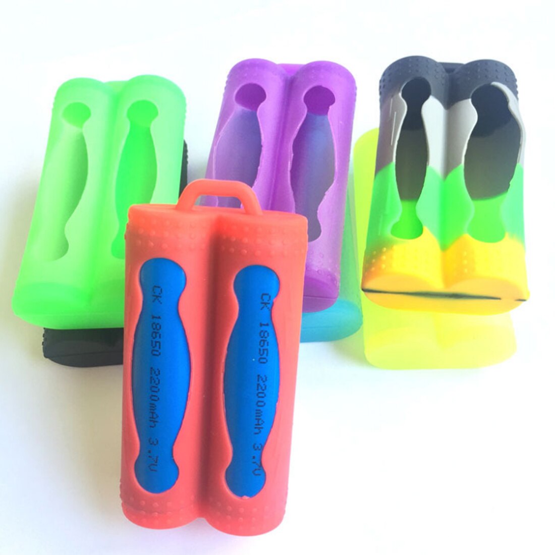 Double Battery Silicone Sleeve For 18650 Battery Protective Bag Battery Storage Boxes Anti-short Circuit Battery Cover Case