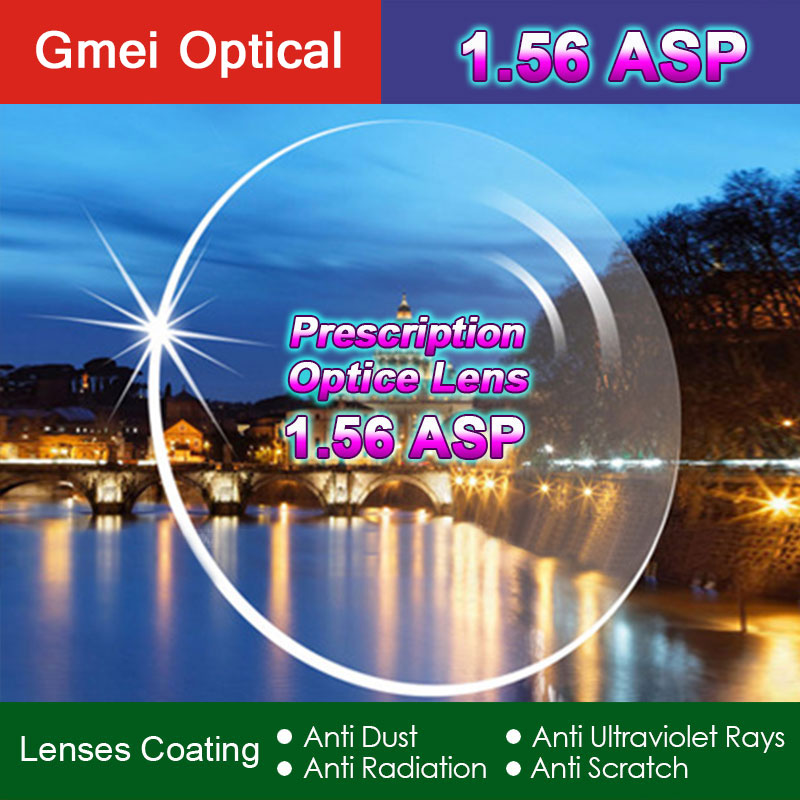 Strahlung Schutz Index 1,56 Klar Optische Einzigen Vision Objektiv HMC, EMI Asphärische Anti-Uv Rezept Linsen, 2Stck
