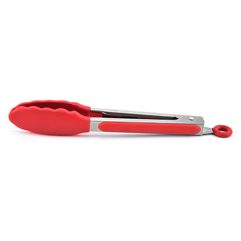 Silicone Food Tong Stainless Steel Kitchen Tongs Silicone Non-slip Cooking Clip Clamp BBQ Salad Tools Grill Kitchen Accessories: black
