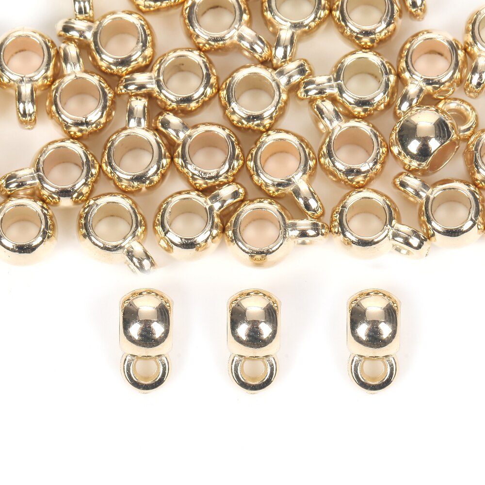 Abalorios CCB de agujero grande para fabricación de joyas, 50 piezas, conector espaciador, suministros, accesorios, 5x9mm