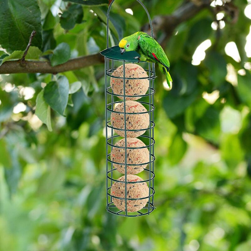 Green Outdoor Bird Feeder Hanging Net Portable Wild Bird Wire Ball Rack Product Park Garden Bird Feeder