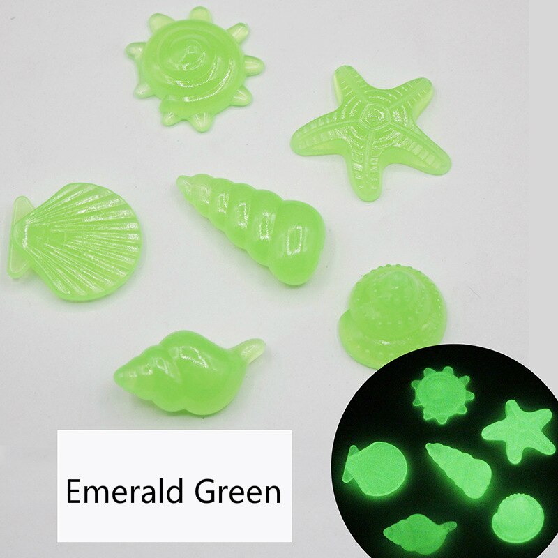 80 PCS Luminous Artificial Stones Glow in the Dark Starfish Shell Pebbles Garden Pathway Decoration Noctilucent Pebbles For Yard: Emerald Green
