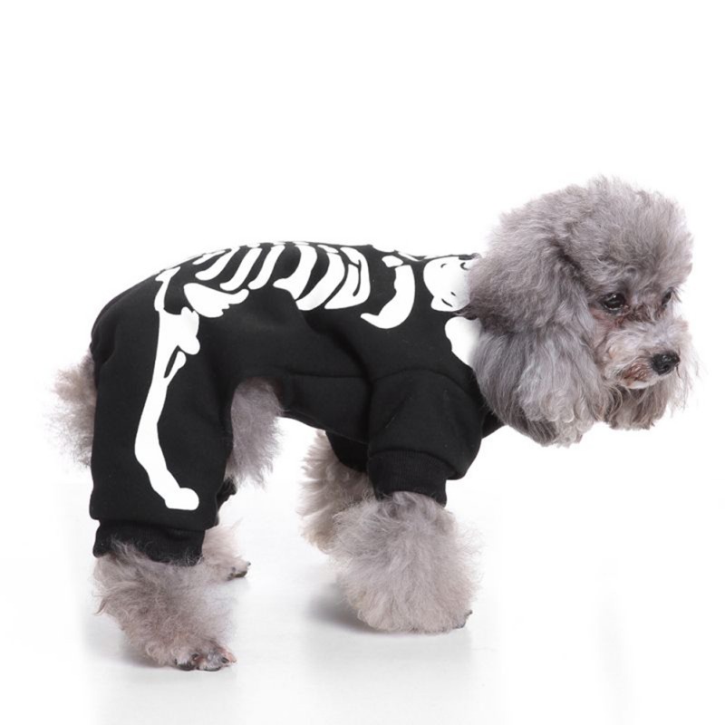 Disfraz de esqueleto para perro, abrigo de Halloween para cachorros, ropa para perros pequeños y medianos, mono de Cosplay para , trajes
