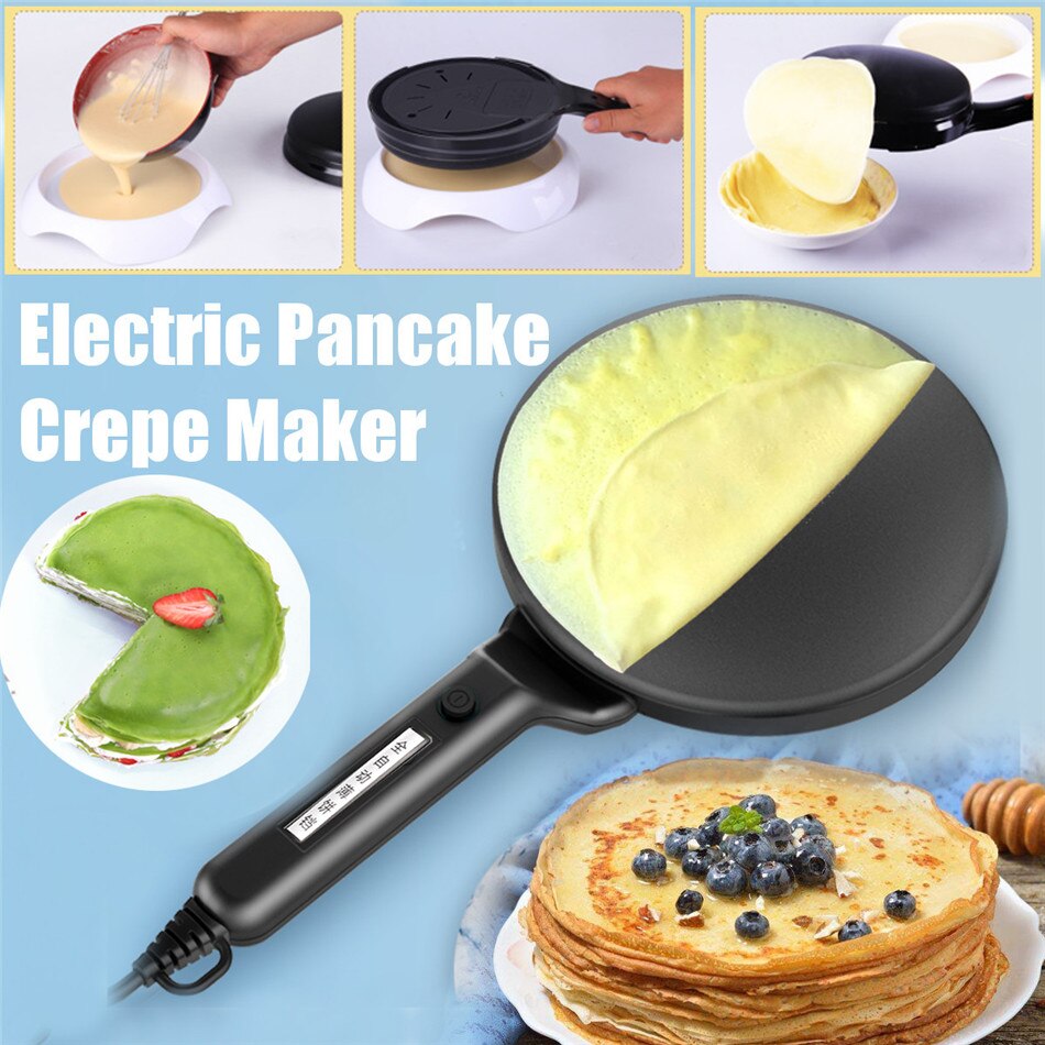 Elektrisk crepe maker pizza pandekage maskine non-stick bageplade bagepande kage maskine køkken madlavningsværktøj